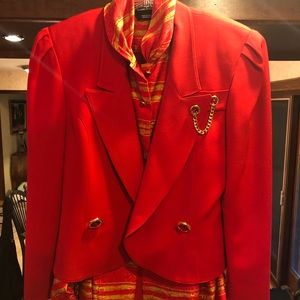 Vintage Louis Feraud Blazer, Silk Blouse and Skirt